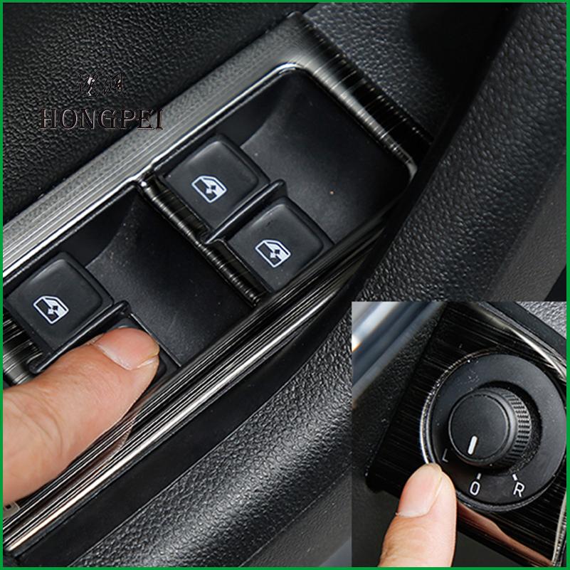 Car styling stainess steel Window Lift Switch Adjustment panel Cover Sticker Trim For Skoda Octavia A7 LHD 2014-2018 Auto Parts