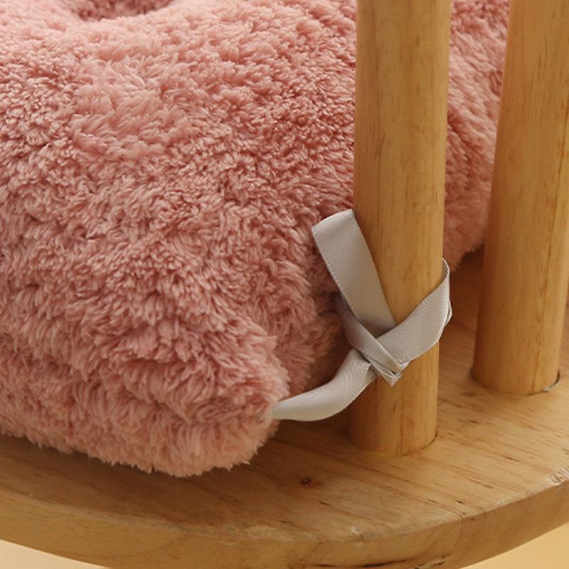 1Pc Thicken Thick  Mat Plush Warm Thick Chair Cushion Home Dining Chair Cushion Plain Color Seat Cushion Simulated Rabbit