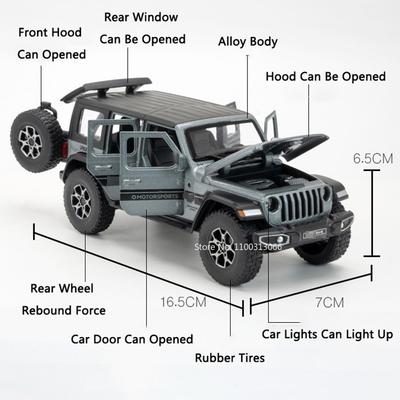 1:32 Alloy Wrangler 4x4 G63 Toys Cars Models Doors Opened SUV with Light Sound Off-road Vehicles for Boyfriend Festival Gifts