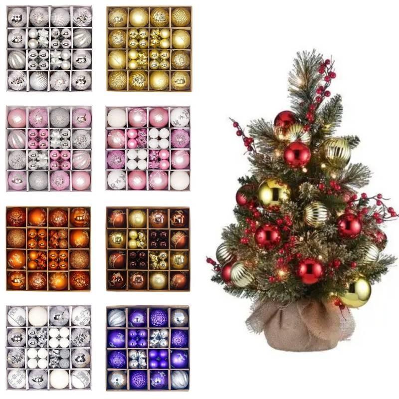 Charming 44 Piece Decorative Christmas Balls In Unique Shapes For Elegant Holiday Display