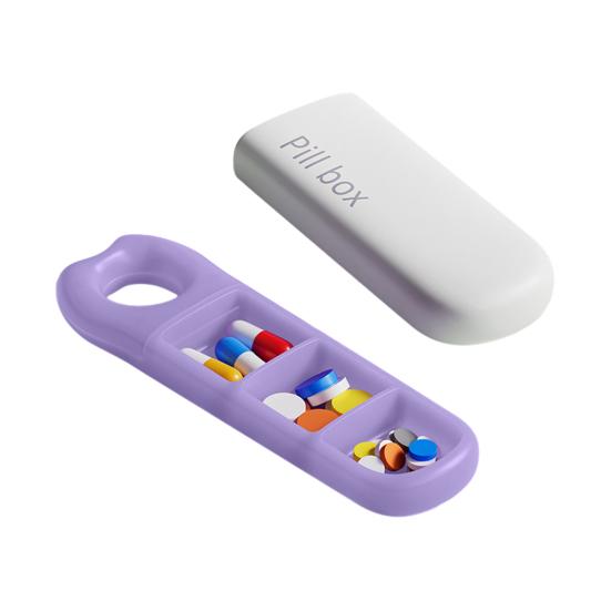 

Pill Box Waterproof Snap-On Seal 3 Compartments Dustproof Pill Container Portable Handbag Pill Organizer