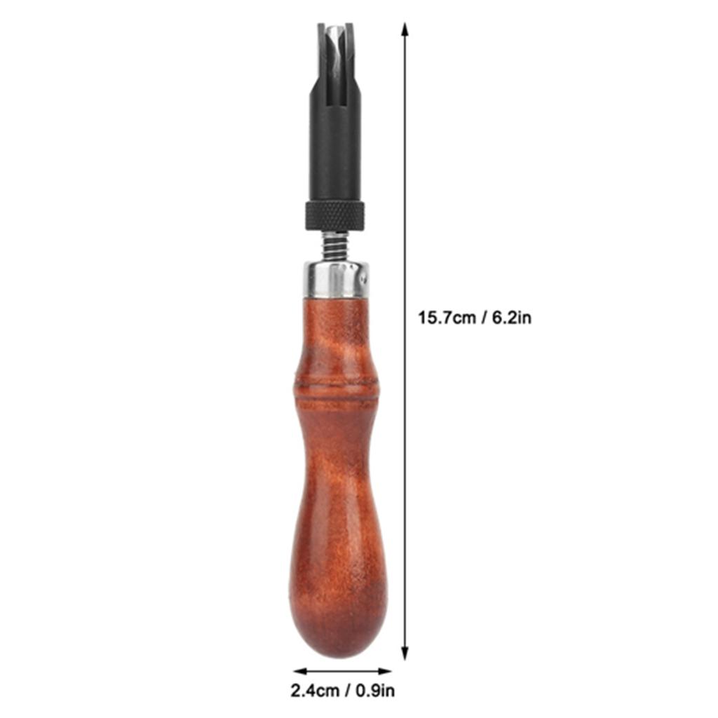 Adjustable Wood Handle V Type Push Groover Leather Grooving Craft Gouge Tool