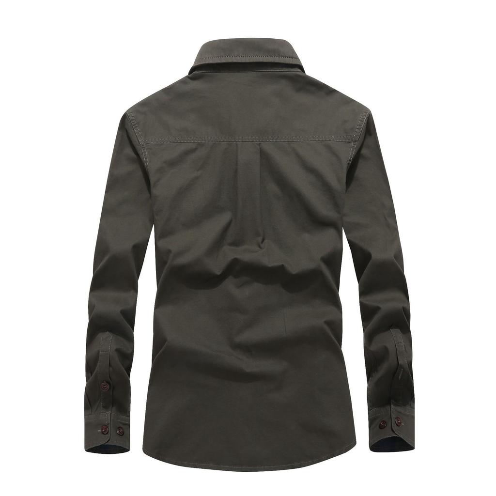 Men's Long Sleeve Shirt Men's New Men's Clothing Men's Casual Large Size Military Shirt Men's