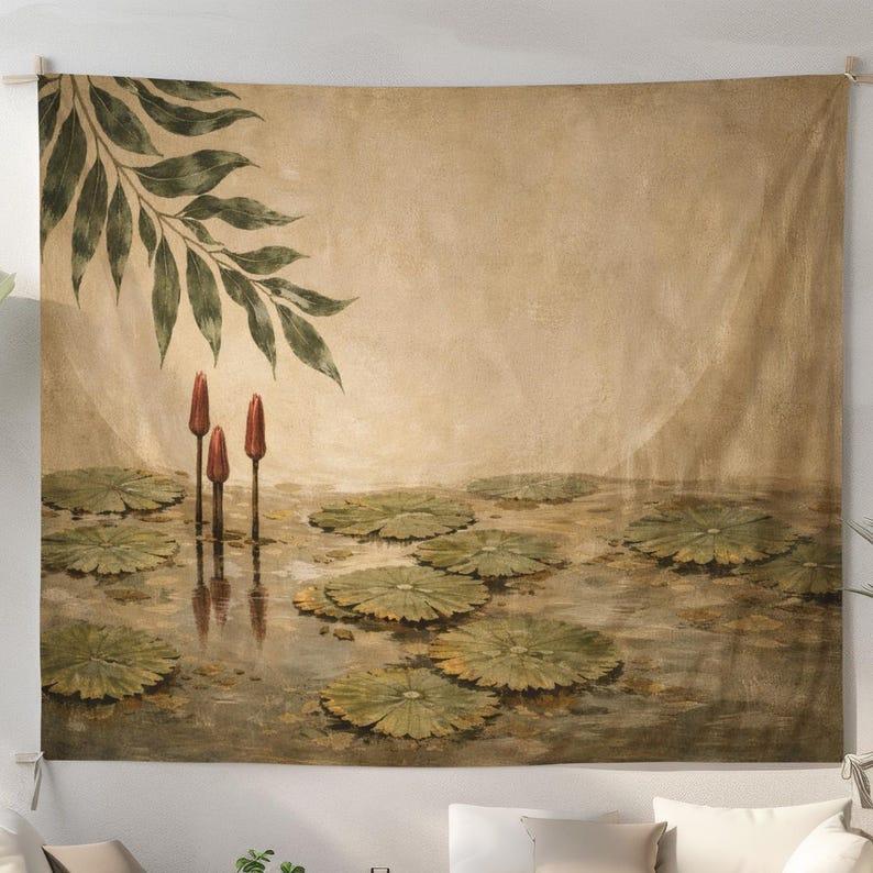 Water lily pond tapestry 75x100
