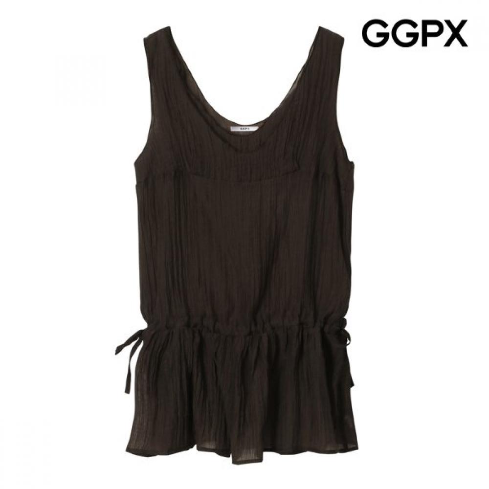 Ggpx New York Double Sheer String Sleeveless Blouse Gq2sh023f blacks/F