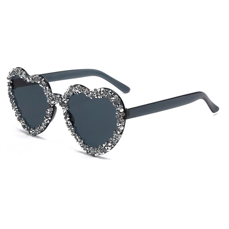 New Unisex Heartshaped Clear Jelly Sunglasses With Handmade Rhinestones For Summer Parties