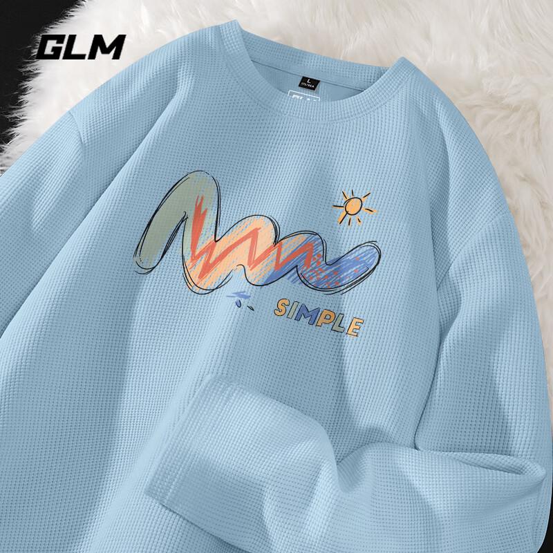 

Мужская футболка с длинным рукавом вафельной вязки с принтом граффити 2XL