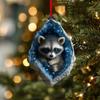 Geode Animal Decoration 2D Acrylic Forest Crystal Cave Little Animals Christmas Hanging Ornament