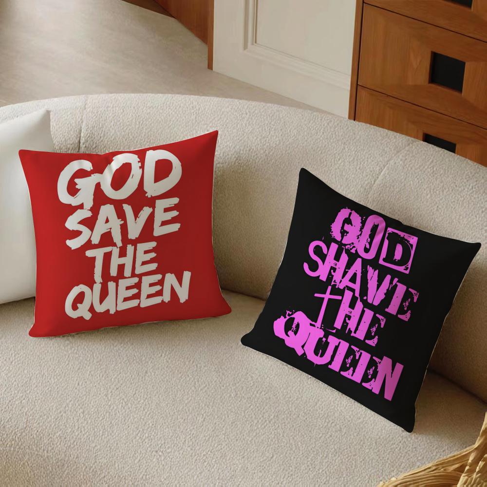 Fashion Modern S-Save The Queens Cushion Cover Daily Washable Linen Pillowcase Soft For Sofa Bed Home Room Decor