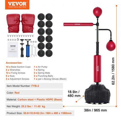 VEVOR Boxing Speed Trainer, Punching Bag with Stand, Reflex Boxing Bag for Teens & Adults