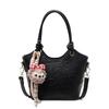 2025 new casual niche cute print high-end portable bucket bag fashionable women's commuter style messenger bag