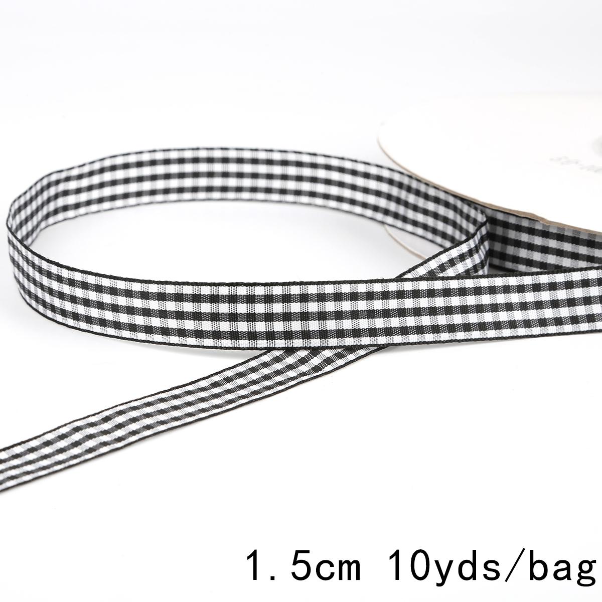 

Клетчатая лента, используемая для вечеринки, дома, свадьбы, украшение, подарочная упаковка, Новый год, Рождество, материал «сделай сам» 1.5cm