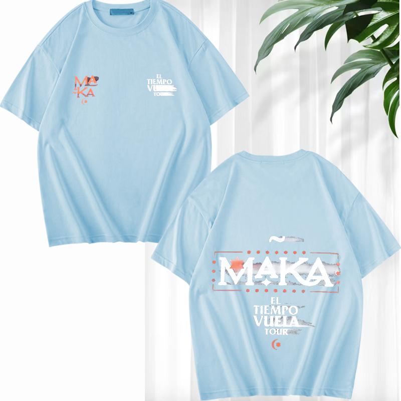 Rapper Maka El Tiempo Vuela Tour Merch T Shirt men women funny Oversized 100% Cotton short sleeve Summer print Unisextops