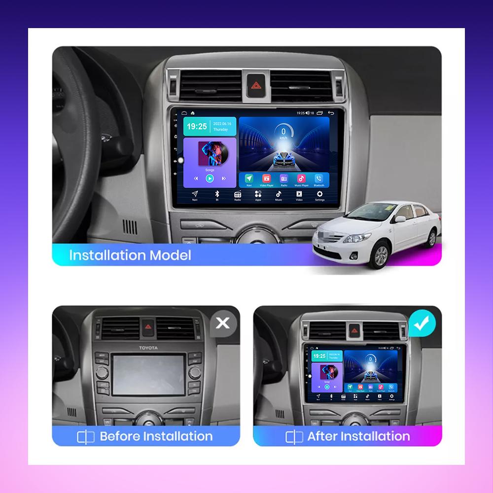 2 DIN Android Car Radio For Toyota Corolla E140 E150 2006-2013 Multimedia Player Head Unit Stereo GPS Navigation WIFI 1+16GB