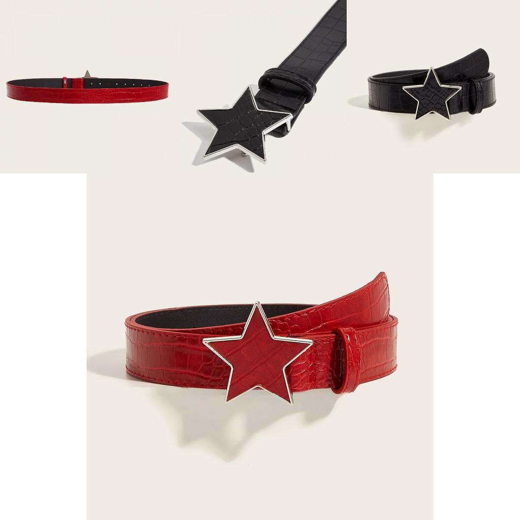 Punk Leather Belt With Gold Alloy Buckle For Men And Women Casual Wear