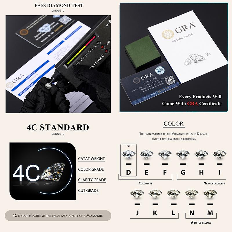 WOSTU 1CT Moissanite Wedding Huggie Drop Earrings 925 Silver Lab Diamond Hoop Earring For Women Simple Party Gift