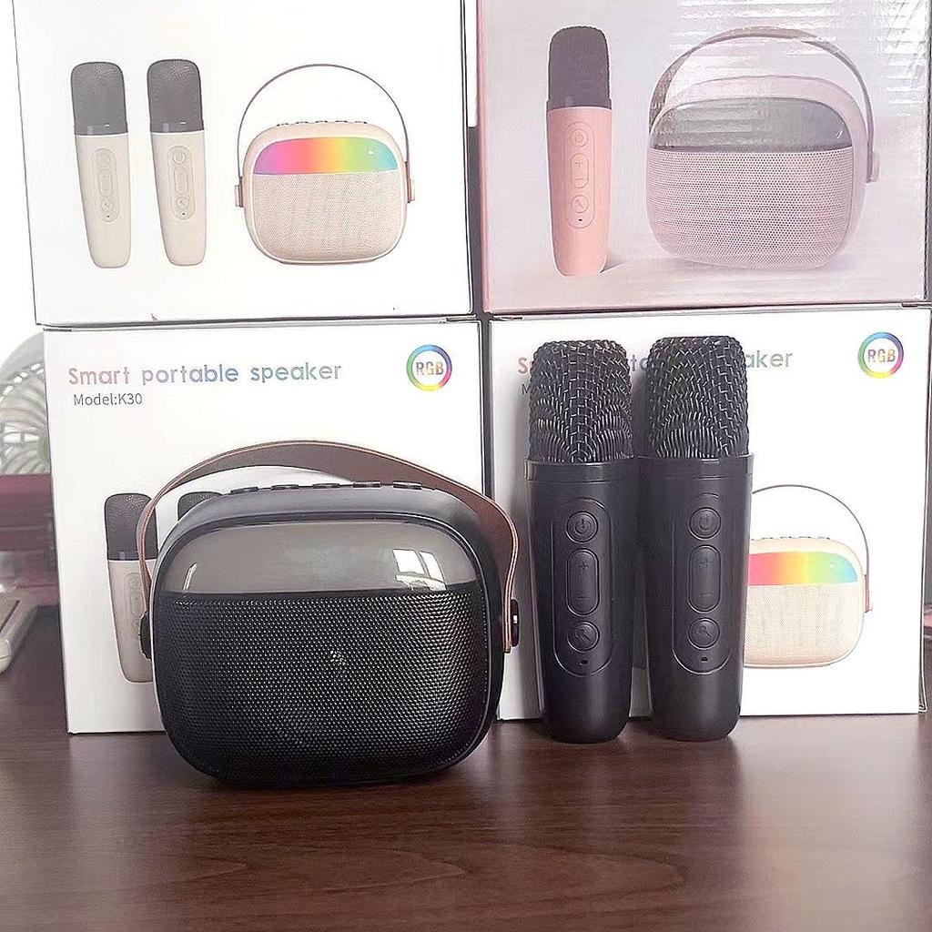 K30 Portable Wireless Bluetooth Speaker with Dual Microphones and Colorful LED Lights.