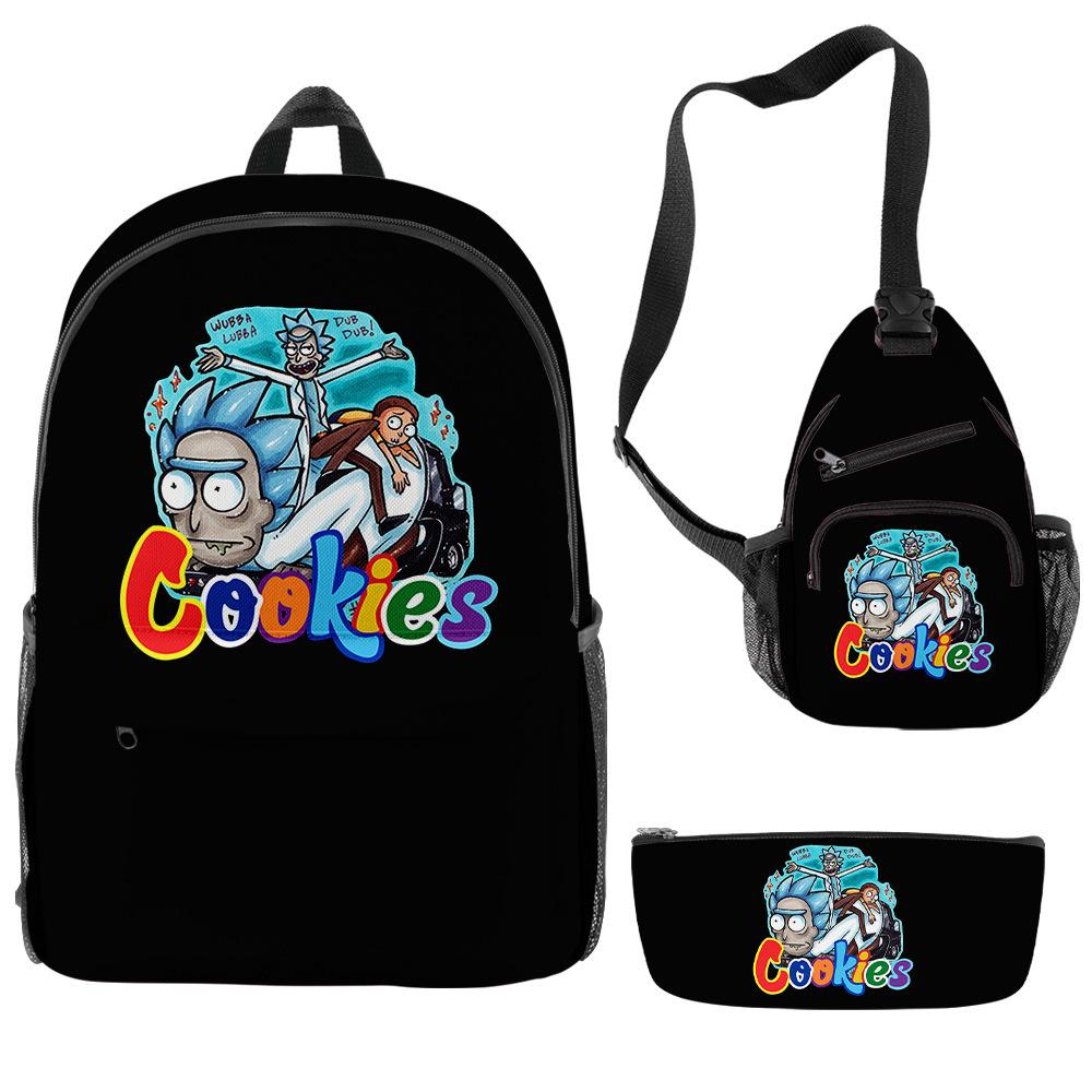 

Cook 3D Printing Large Capacity Multifunctional Men S And Women S Versatile Backpack Student Bag Three-Piece Set Three-piece backpack set
