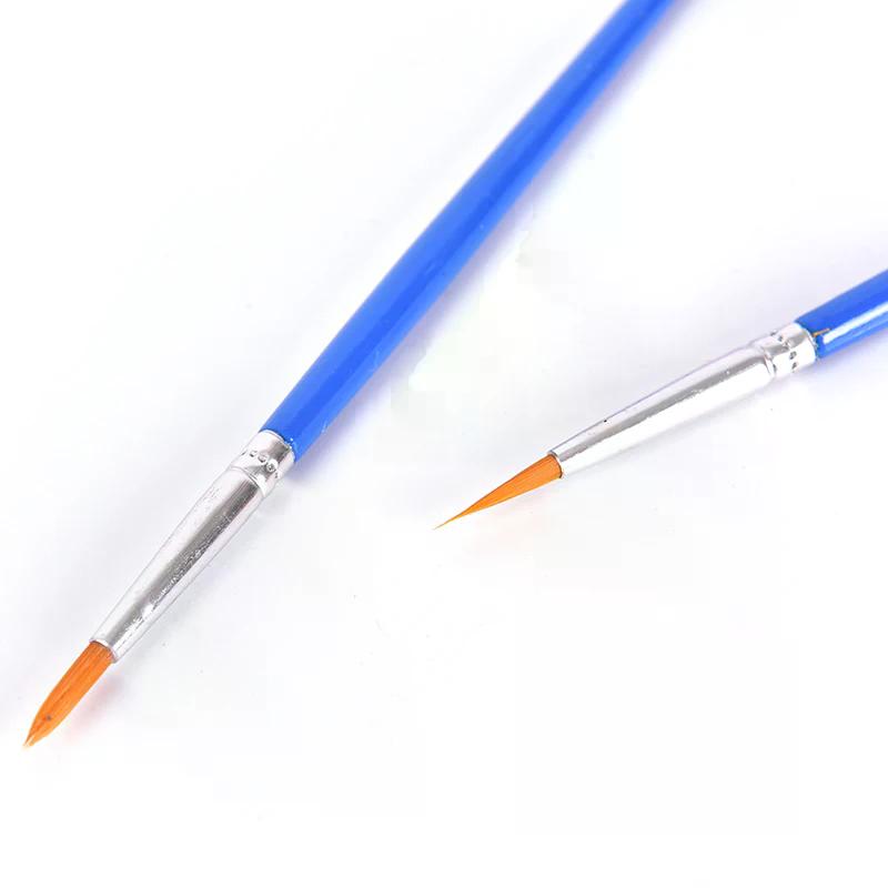 Nylon Hair Artist Paint Brush Acrylic Watercolor Round Fine Hand Point Tip 10Pcs