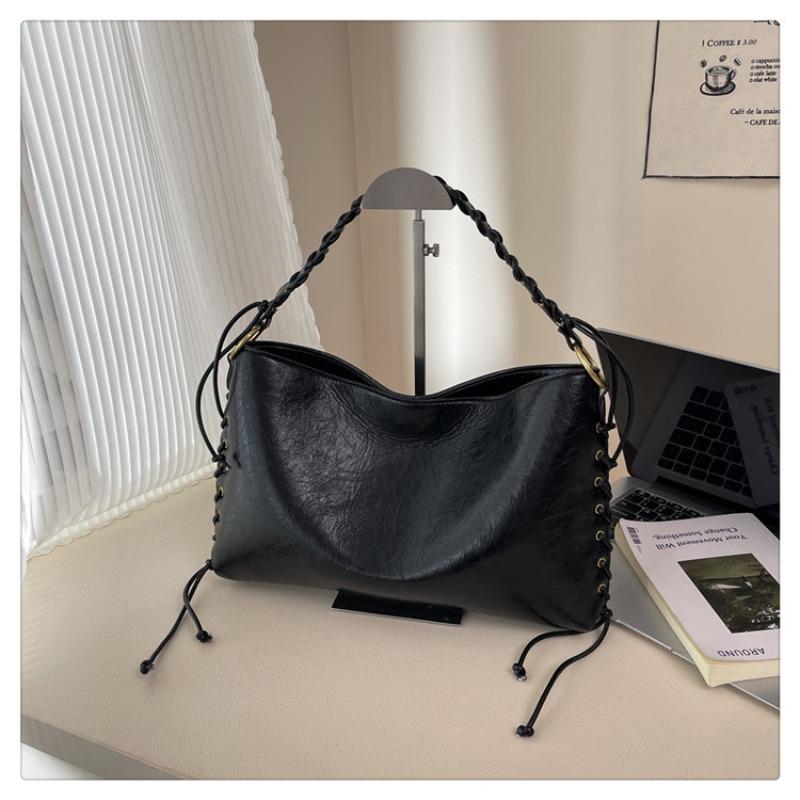 Retro Bag Women's Large-capacity New Autumn and Winter Versatile Niche Shoulder Underarm Bag Woven Commuter Bag