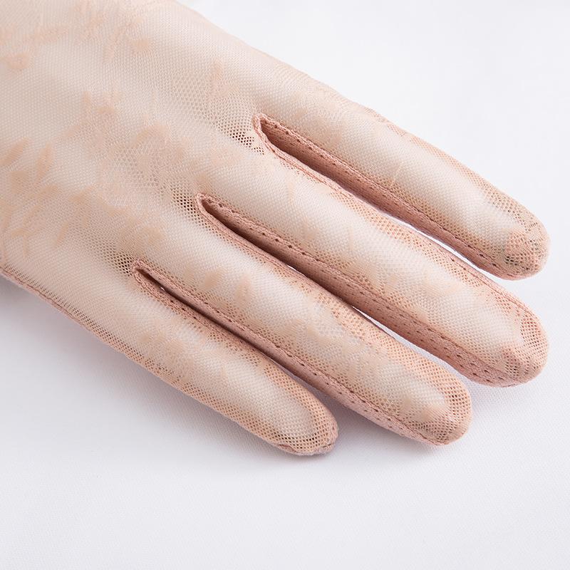 Spring and Summer Women's Sun Protection Gloves Lace Flowers Lightweight Driving Breathable Outdoor Sunshade Cycling Touch Screen Gloves