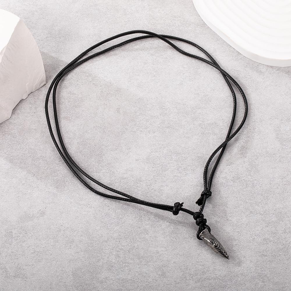 Halsband Kyla Svart Snöre Massivt Hänge Retro Enkelt Hänge