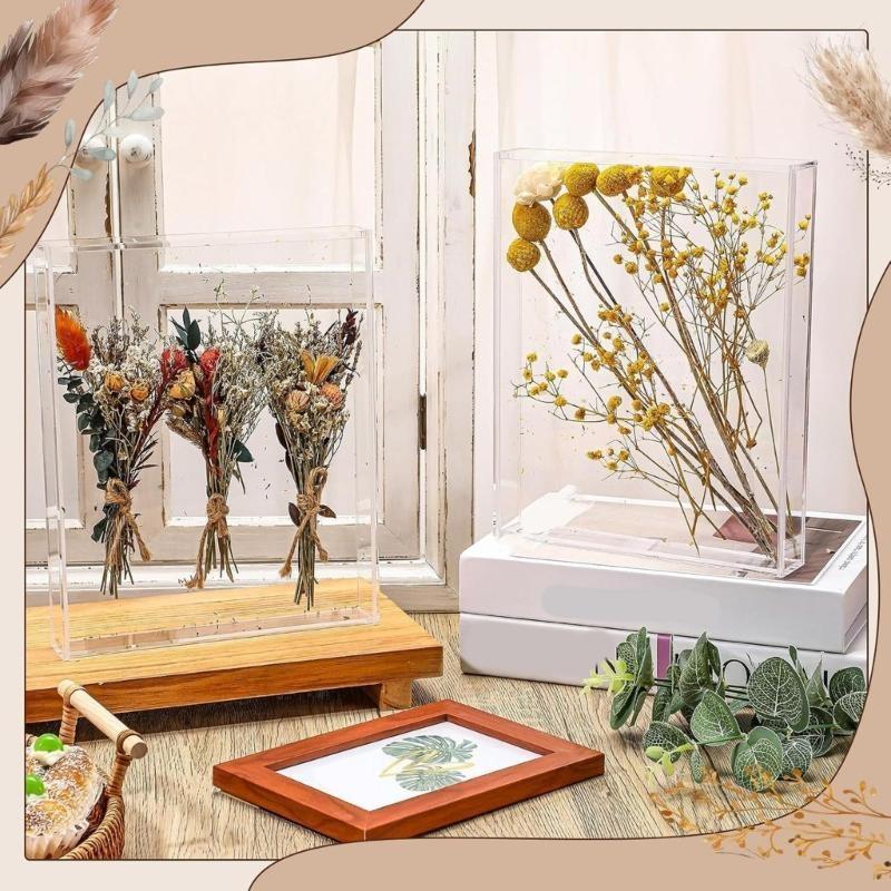 Schattenbox DIY Tischaufstellerrahmen Klare Erinnerungsbox für Trockenblumen