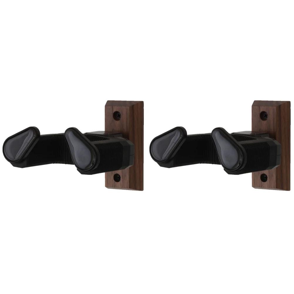 6-1PCS Wooden Guitar Holder Stand Non-Slip Guitar Display Bracket Universal Guitar Wall Hanger for Electric Guitar Ukulele Bass