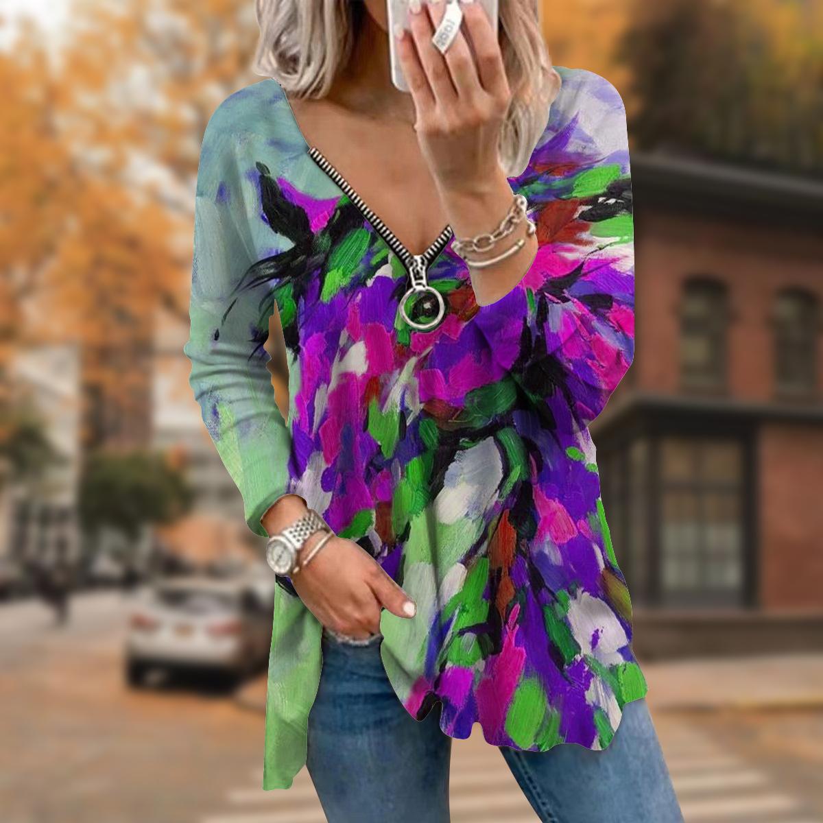 Женские футболки с длинным рукавом и принтом лошади на осень — фото 2