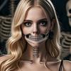 2pcs Waterproof Halloween Face Tattoo Portable Skull Temporary Sticker Mouth Clown Tattoo  Party