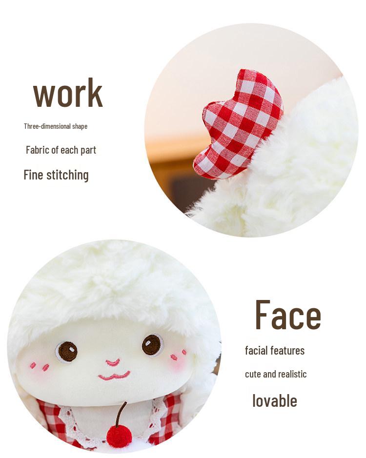Cherry Sheep Plush Toy: Cute Children's Bedtime Companion and Soothing Doll