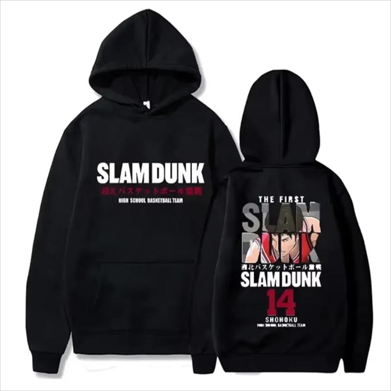 

Anime Slam Dunk Hoodies de lã, pulôver casual com capuz, streetwear Hip Hop, moletons, Sakuragi Hanamichi Print Tops, outono 3XL