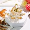 Creative Lotus Glass Perfume Bottle Crystal Decorative Desktop Decorations Home Desktop Decoration Bathroom Perfume Bottle