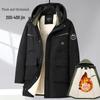 Men's Plus Size Hooded Winter Jacket - Thick, Plush, Water/Wind/Cold-Resistant, Mid-Length for Larger Sizes