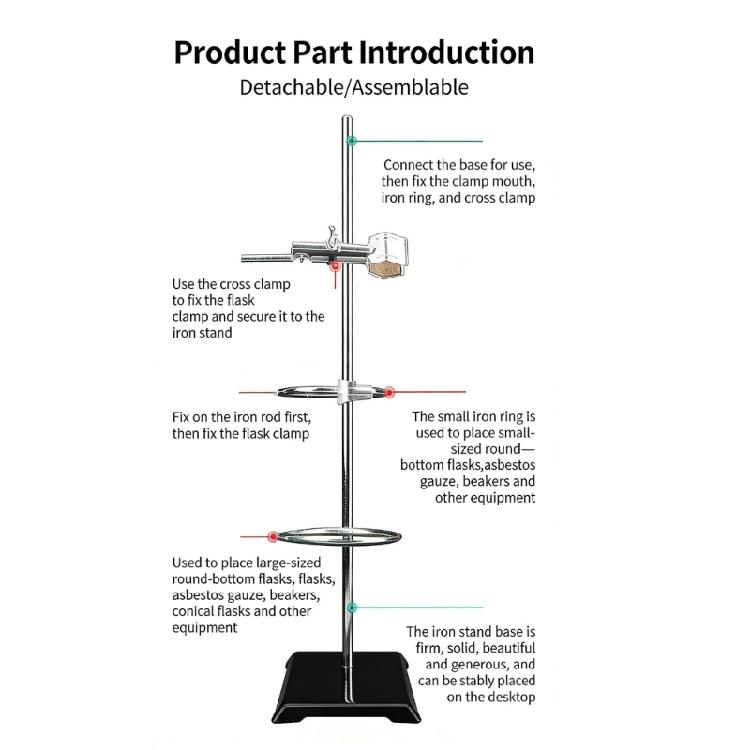 Practical Science Stand Chemistry Experiment Compacts Support Frame Stand 35cm Height With Easy Assembly And Stable Base