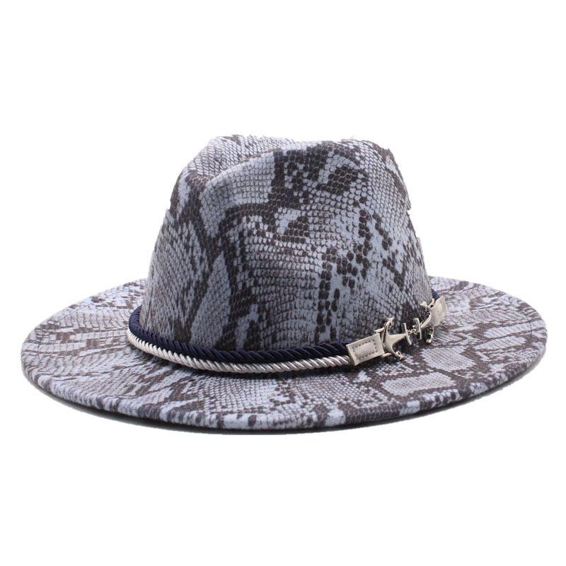 Men'S And Women'S Leopard Print Woolen Top Hat Jazz Hat Felt Hat