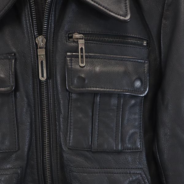 GalaabenD Cowhide Leather Jacket M Black Series Genuine Leather Men's Used