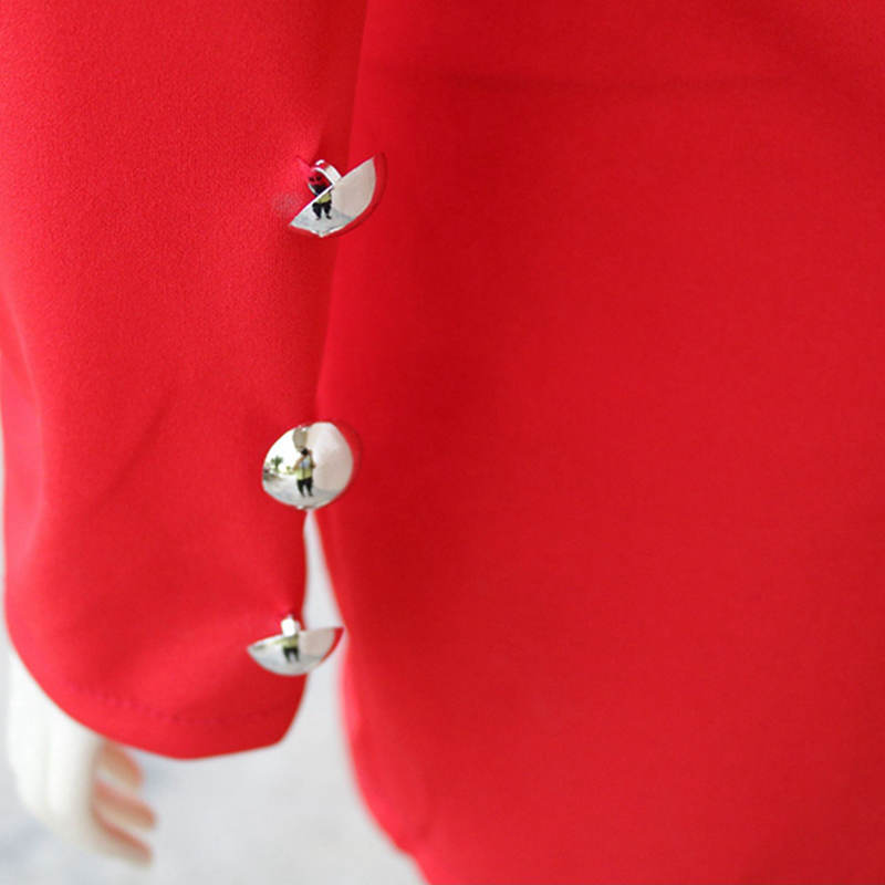 Business-Anzug, langärmelig, Büro-Knopf, einfarbig, V-Ausschnitt, A-Linie, schlankes Damen-Mini-Hüft-Kurzkleid