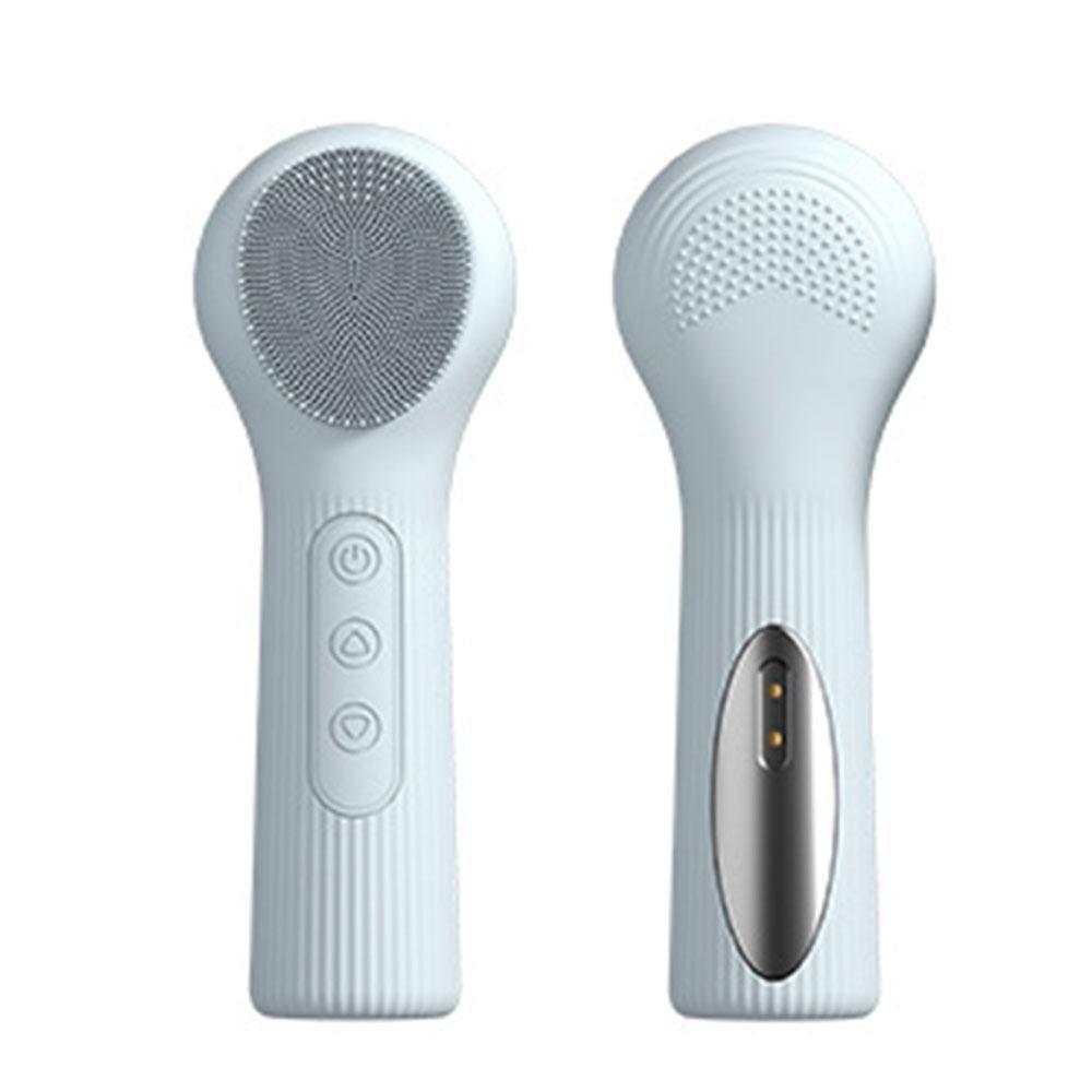 Waterproof Silicone Facial Cleanser Ultrasonic Heated Facial Brush Face Scrubber Household Use