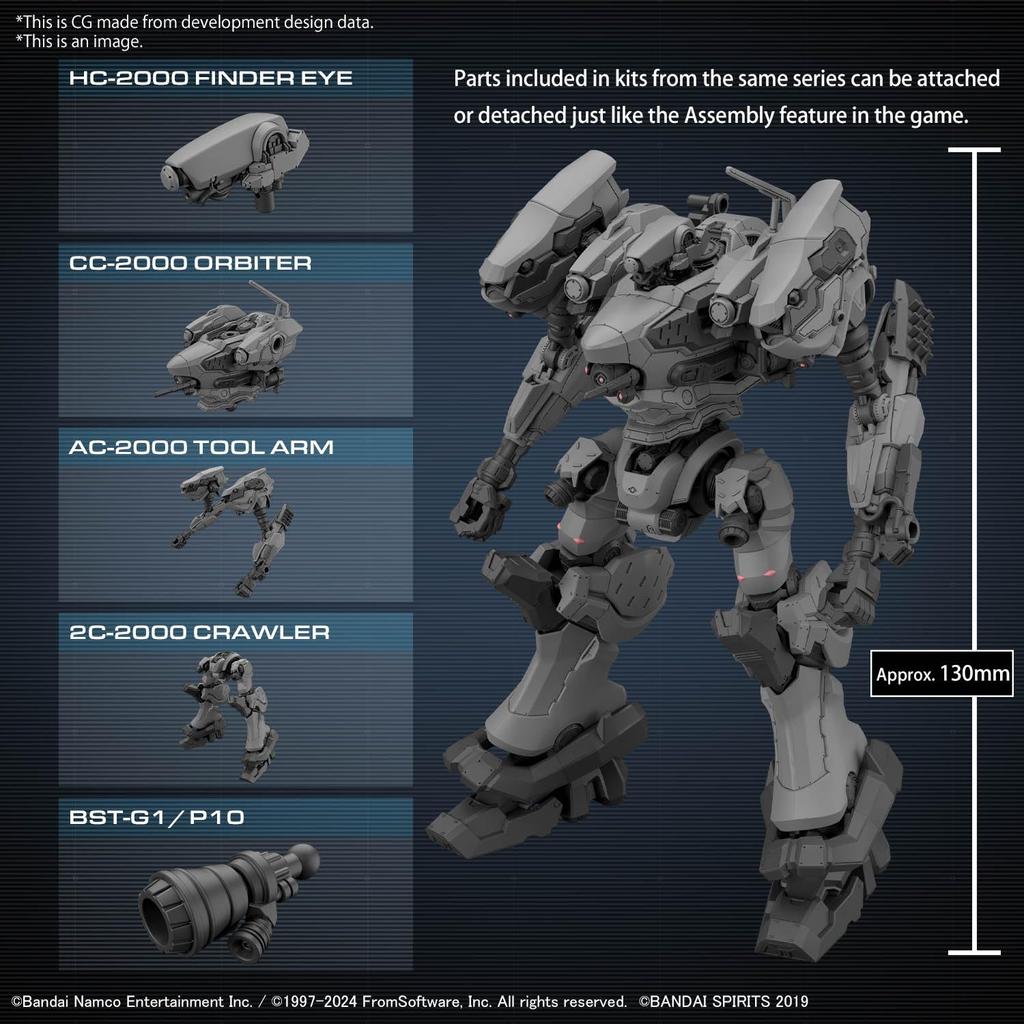 BANDAI SPIRITS 30MM ARMORED CORE VI FIRES OF RUBICON RaD ORBITER Plastic Model Kit CC-2000 Pre-colored