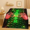 26 Style Game Zone Sign Gamer Controller Flannel Blanket,Ultra Soft Warm Plush Throw for Home Bedroom Bed Sofa Cover Kids Gift