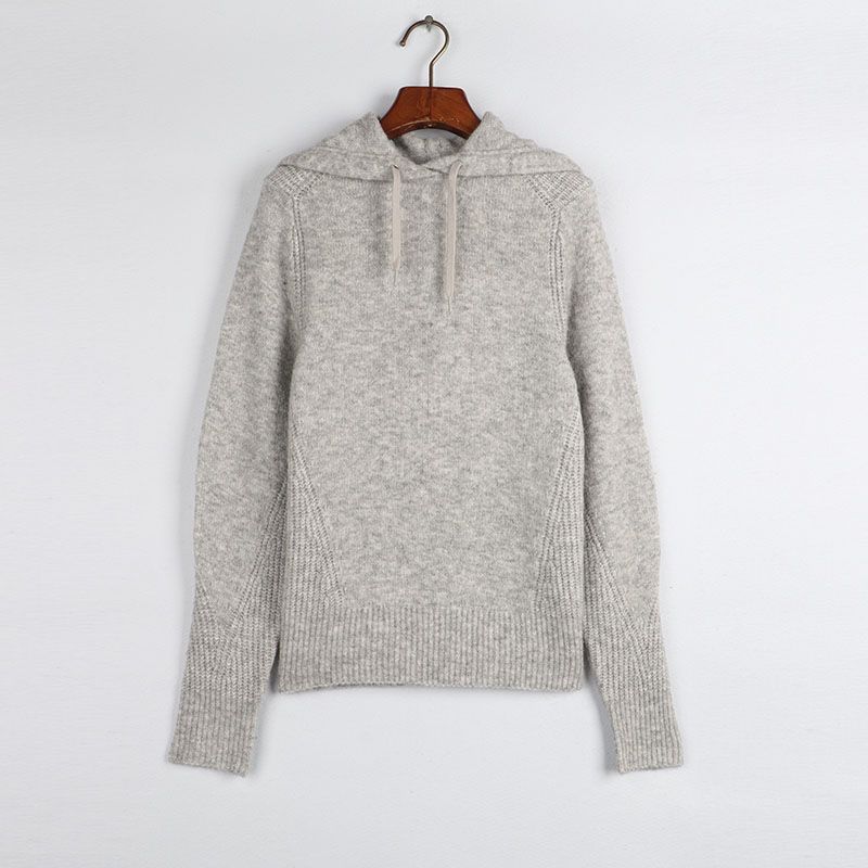 

Sunshine Home Spring New Foreign Trade European and American FC Home Hood Fleece Blended Women clothes Sweater Over fit knit Plus size Grey XS: Bust size 92-98