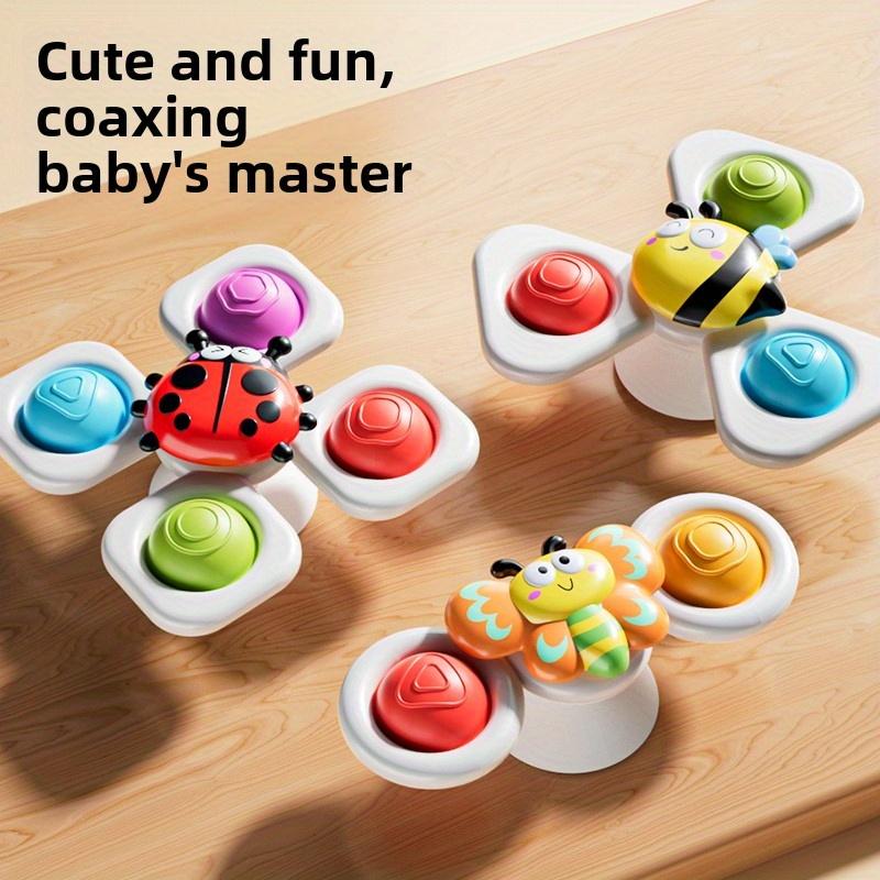 3pcs Colorful Cartoon Animal Suction Cup Spinning Tops  Fun Educational Toy for Kids, Perfect for Bath Time,Dining Table Bathroom Play,Great Halloween
