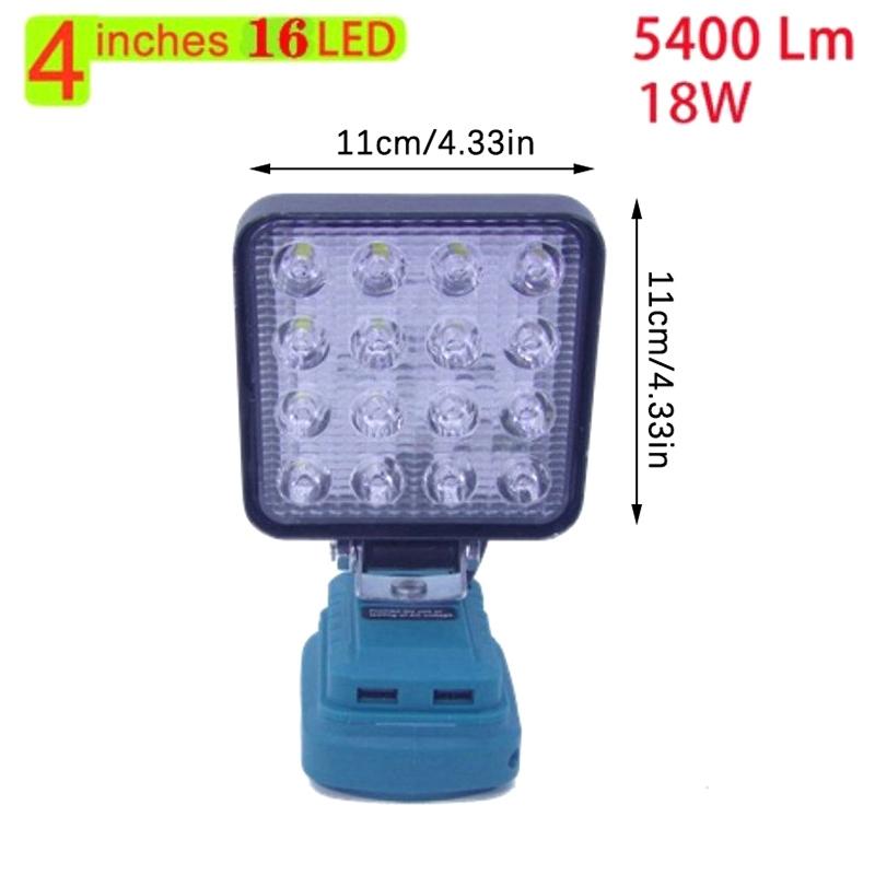For Makita 18V Li-Ion Battery Led Work Light 3/4/6/8 Inch Flashlight Portable Emergency Flood Lamp Camping Lamp