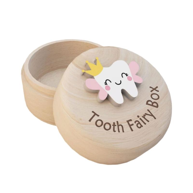 Unique Baby Tooth Keepsakes Box Handmade Wood Organizers Storage for First Teeth Baby Nursery Boy Girl