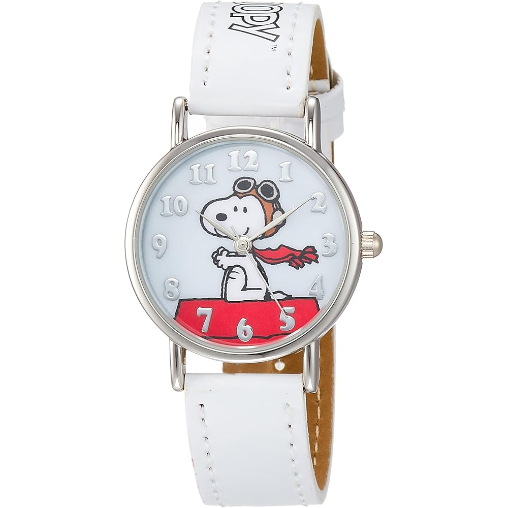 Alias Snoopy Analog Waterproof Watch Leather Band WW18101SN Women s White
