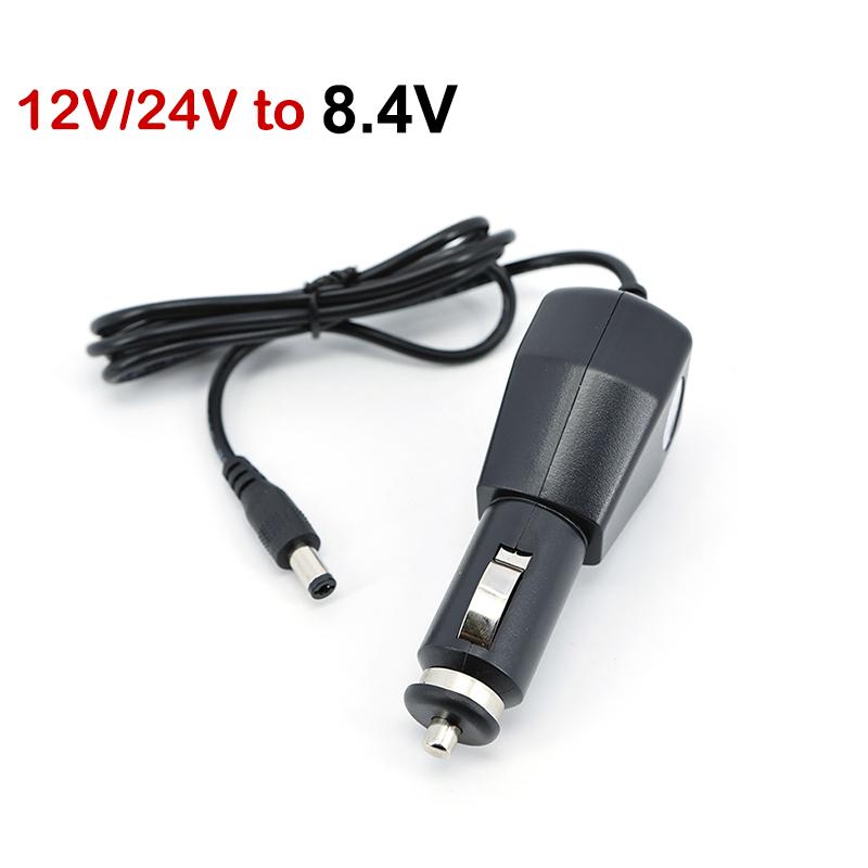 12V 24V Car Lighter power Charger Cable to DC 4.2V 8.4V 16.8v volt 1000mA for 18650 Li-ion LiPo Battery Electric 12V