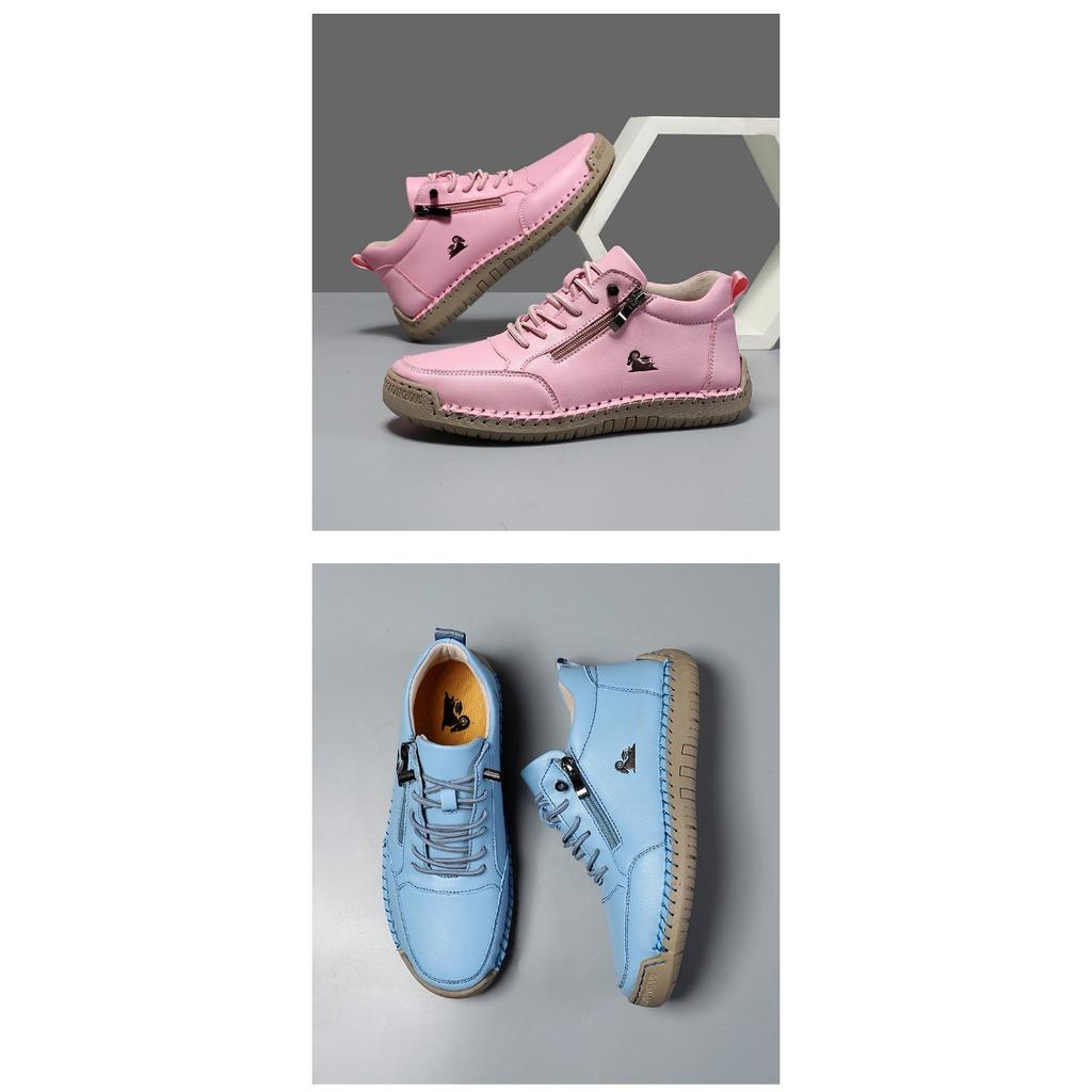 Scarpe da donna cucite a mano da uomo e da donna con suole morbide, suole piatte autunnali e invernali, scarpe singole, scarpe casual, stivaletti