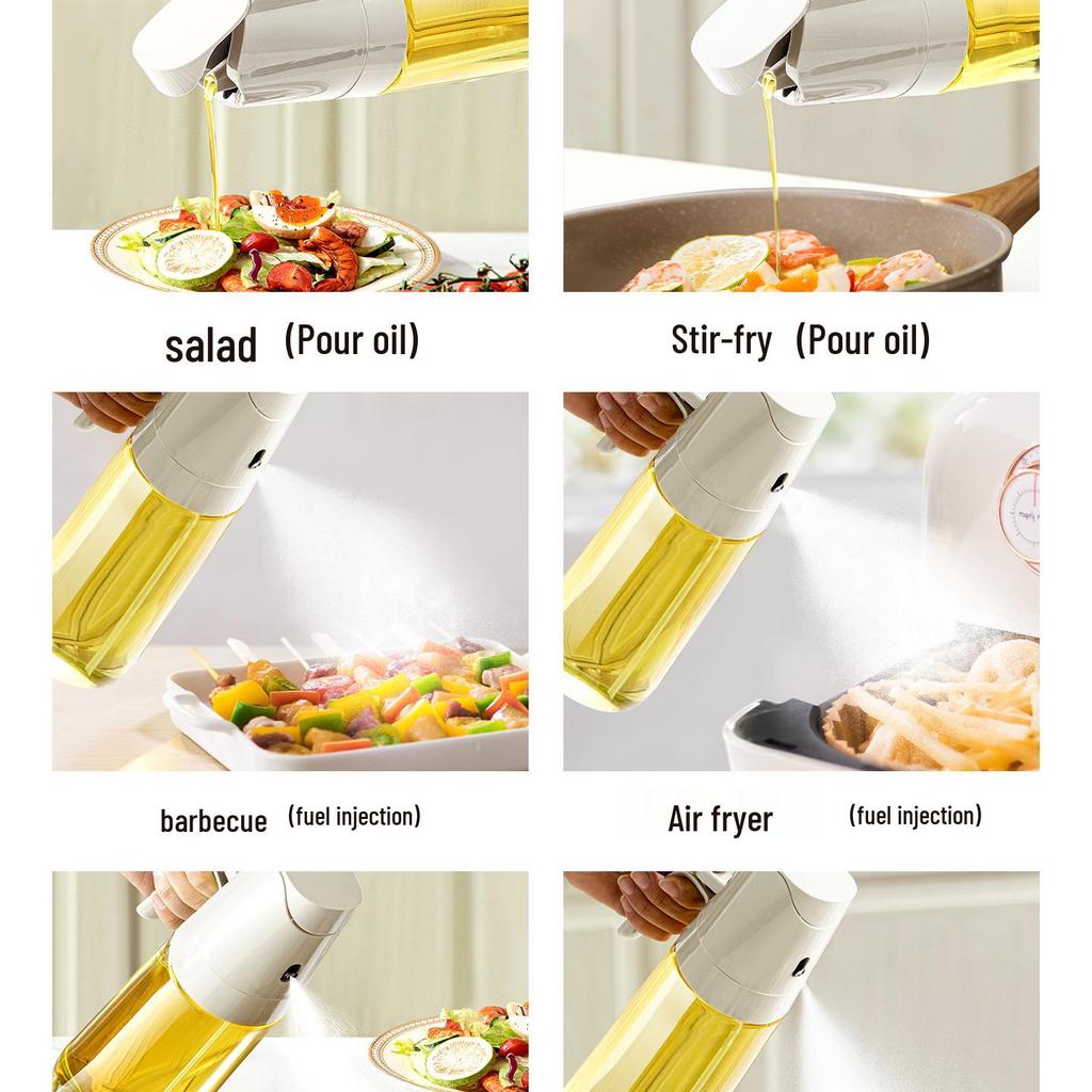 Dual-Use Glass Oil & Vinegar Sprayer: Mist & Pour Dispenser for Kitchen Use