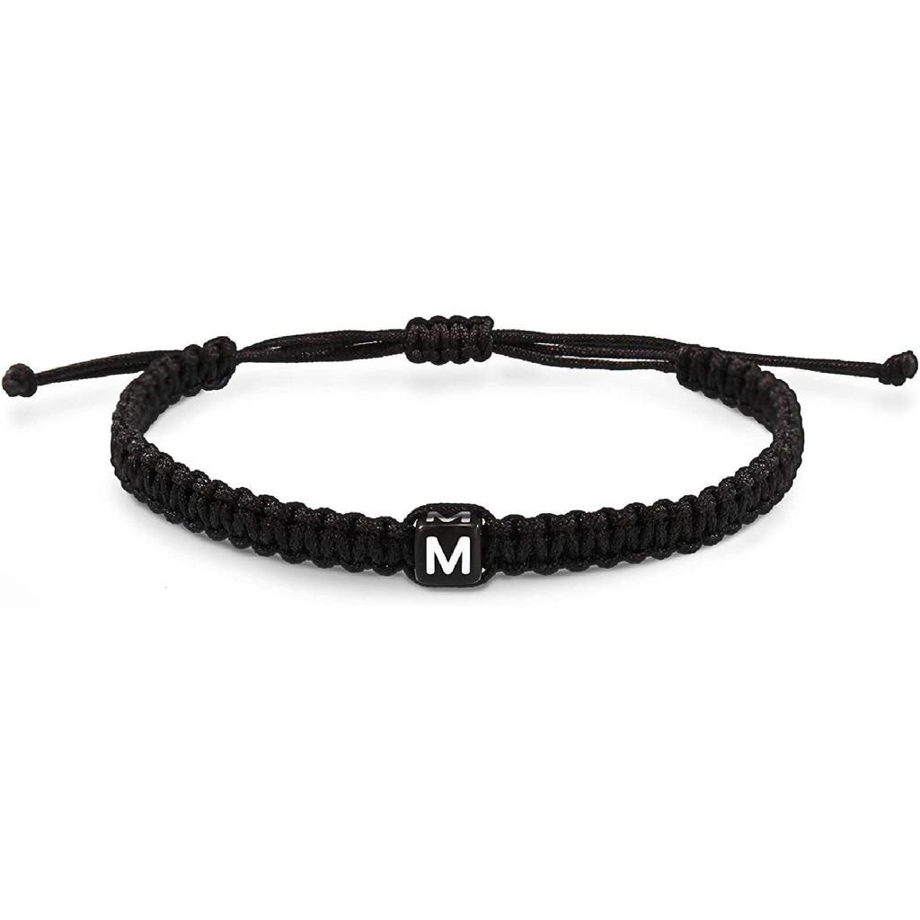 Akrylowa Kwadratowa 26 Literowa Pleciona Bransoletka Styl dla Pary Inicjał Ręcznie robiona Elastyczna Opaska na Nadgarstek